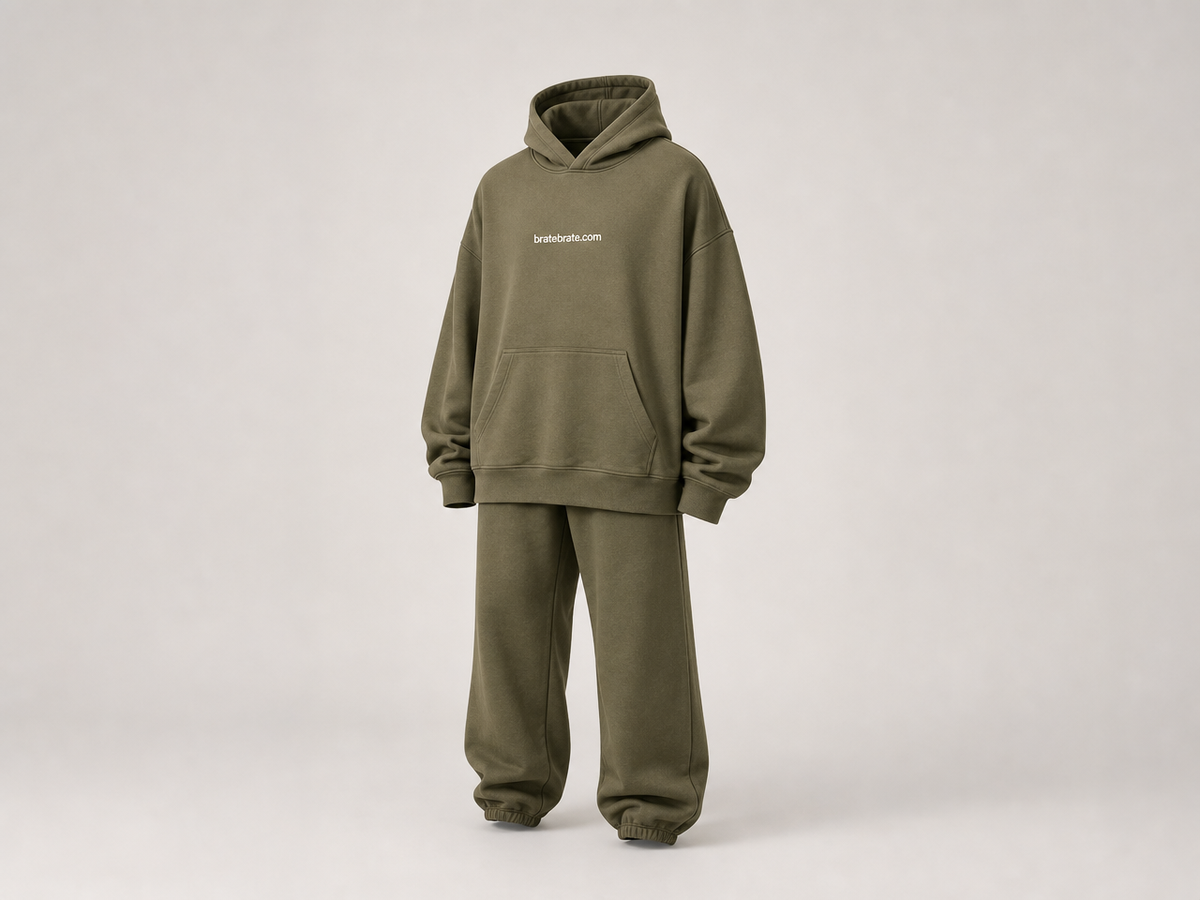Dukserica s kapuljačom (oversized) — maslinasta, M